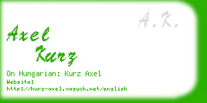 axel kurz business card